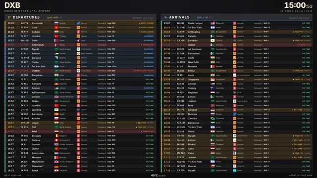 Split-Flap flight board theme
