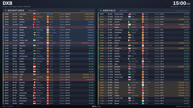 Spatial flight board theme